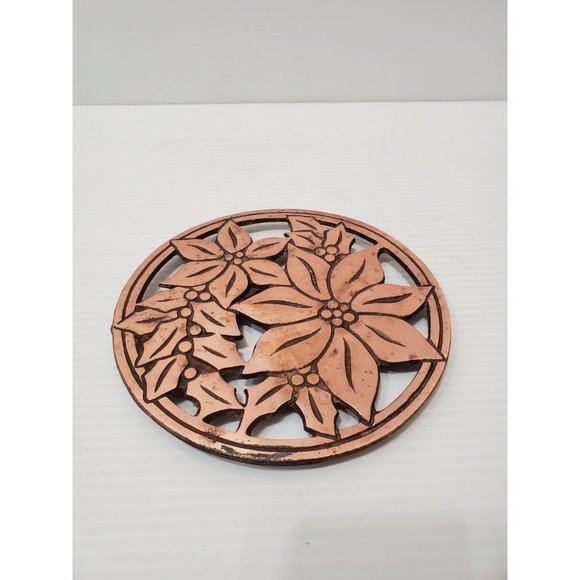 Beautiful leafs design cast copper circular round trivet.Trivet - Pot ho… - Picture 8 of 10